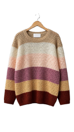 Color Block Open Knit Sweater - Image 2